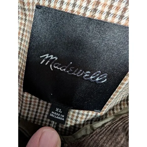 Madewell Waxed Cotton Barn Jacket Corduroy Collar Utility Coat Olive XL NWT - Picture 14 of 16
